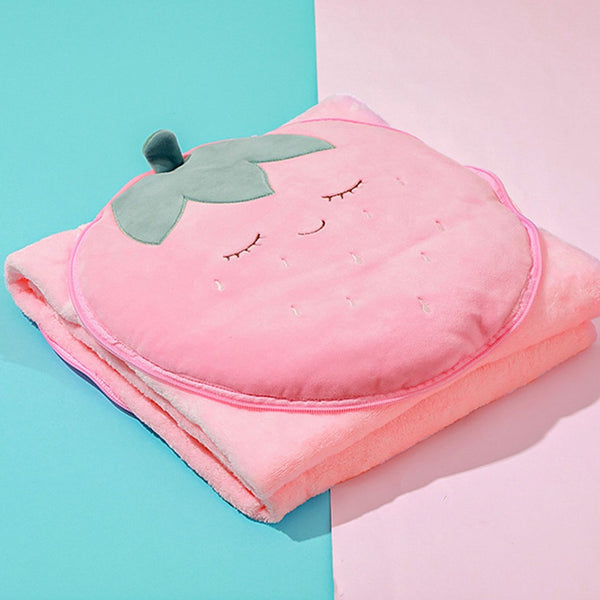 MINISO Blanket / Selimut Lipat Bulu Super Lembut Halus Motif Buah Seri Lucu 90 x 120 cm