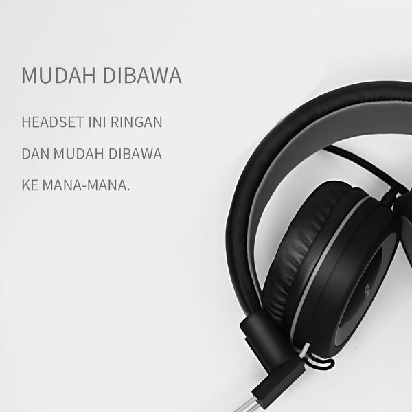 MINISO Headset Earphone Headphone Model Bando Over On Ear Full Bass Super Kabel Lipat Reduksi Kebisingan Audio Quality Portable Cewek Anak Pria Lucu Simple Original