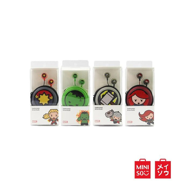 MINISO Marvel Earphone In Ear / Earbud / Headset / Headphone Hp Lucu Kabel Gaming Android Warna Stereo Noise Cancelling With Mic Mikrofon Jawab Akhiri Panggilan Bass Dengan Tempat Tas Earphone