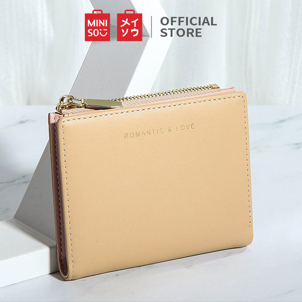 MINISO Dompet Wanita Pendek Kecil Lipat Simple Polos Fashion Elegant