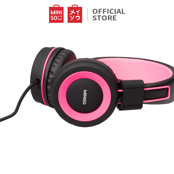 MINISO Headset Earphone Headphone Model Bando Over On Ear Full Bass Super Kabel Lipat Reduksi Kebisingan Audio Quality Portable Cewek Anak Pria Lucu Simple Original