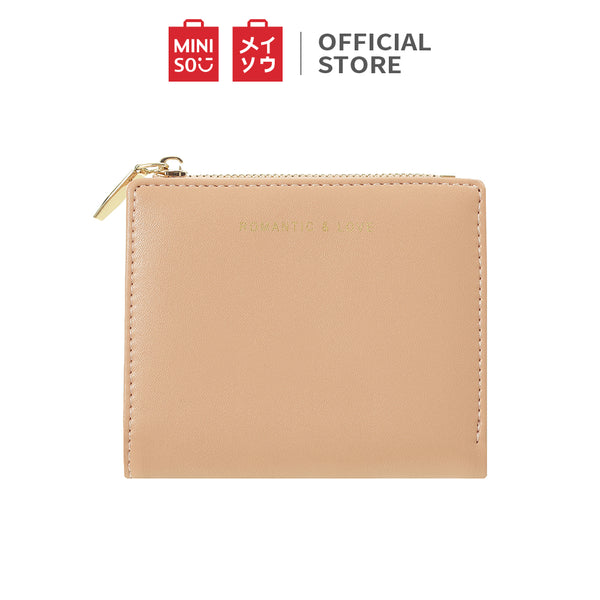 MINISO Dompet Wanita Pendek Kecil Lipat Simple Polos Fashion Elegant