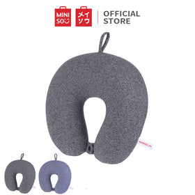 MINISO Bantal Leher Travel Isi Butiran Pasir Lembut Nyaman Neck Pillow Mobil