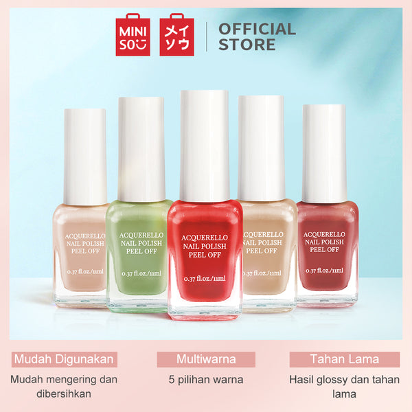 MINISO 11ML Cat Kuku Kutek Glossy Peel Off Dapat merobek cat kuku Kutek Gel Nail polish