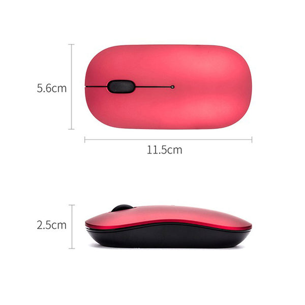 MINISO Mouse Wireless Mouse Bluetooth Laptop Slim Tipis Destop Komputer Dengan Receiver USB untuk PC Dpi Universal Premium - Perak