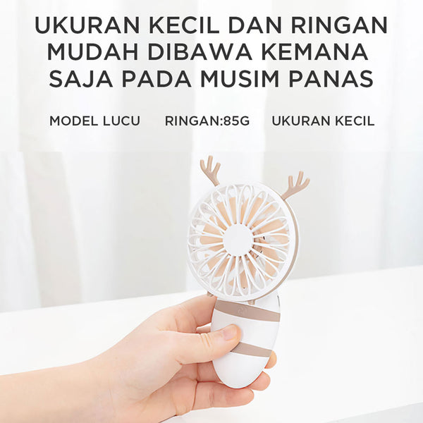 MINISO Kipas Angin Mini Portable Lipat Fan Genggam Pegang Handheld USB Kencang Karakter 800mAh