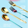 MINISO Set Sendok Garpu 2 Pcs Traveling Travel Peralatan Makan Tableware Portable Alat Stainless Steel Alat Makan Set Cutlery Stainless Anak Dewasa Fork Spoon Dapur Berkualitas High Quality Premium Simple Warna Emas Premium