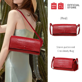 MINISO official Tas Selempang Wanita Pola Batu Stone Pattern Crossbody Bag Tas Selempang Cewek