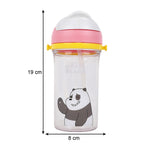 MINISO Botol Minum Air Plastik Sedotan We Bare Bears Lucu Anak 400ml