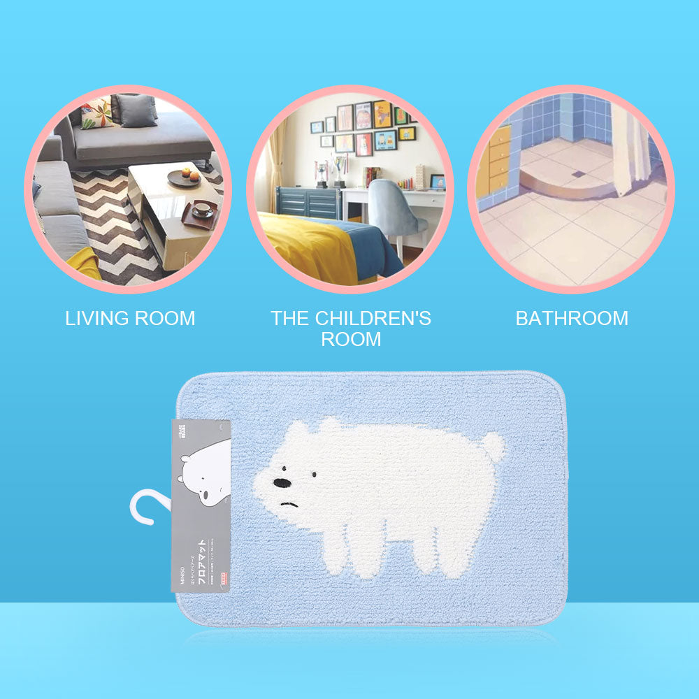 Miniso Keset Kaki Kamar Tidur / Keset Dapur/ Rugs, Keset Kamar Mandi Dapur, We Bare Bears Mat Carpets 40 cm x 60 cm