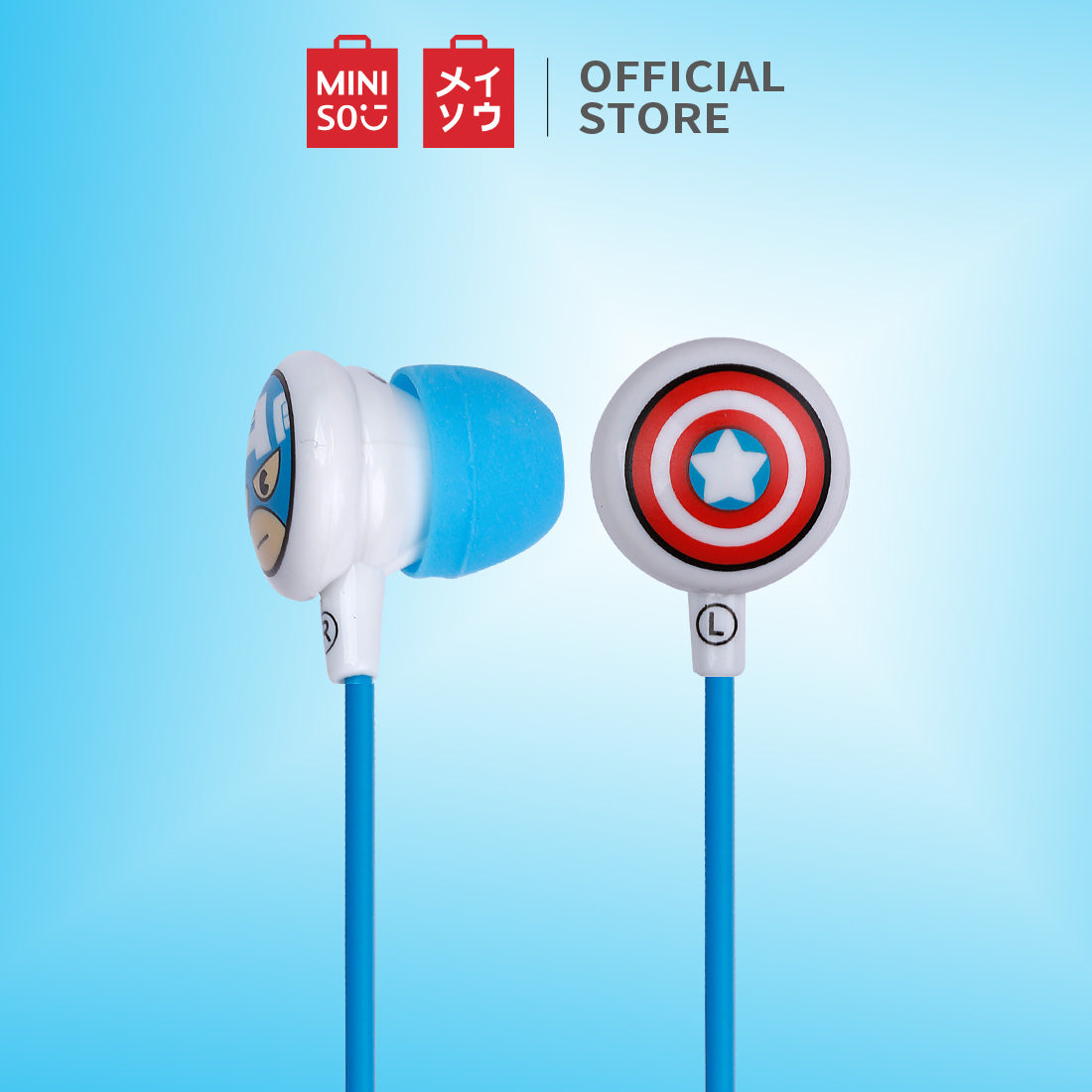 MINISO Marvel Earphone In Ear / Headset / Earbud / Headphone Hp Lucu Kabel Gaming Android Warna Stereo Noise Cancelling Bass With Mic Mikrofon Jawab Akhiri Panggilan