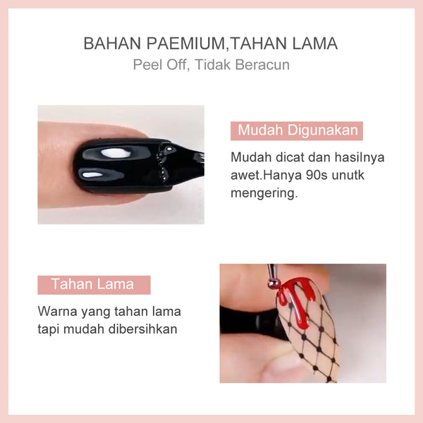 MINISO 11ML Cat Kuku Kutek Glossy Peel Off Dapat merobek cat kuku Kutek Gel Nail polish