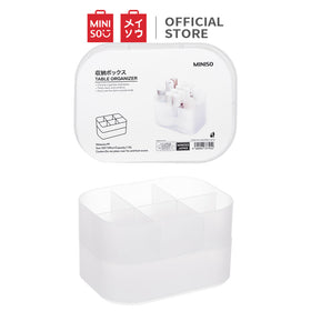 MINISO Kotak Penyimpanan Rak Meja Buram Transparan 6 Sekat Clear Table Organizer 2 Pcs Tempat Barang Makeup Alat Tulis Multifungsi Serbaguna