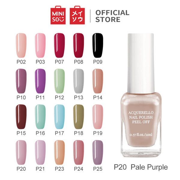 MINISO 11ML Cat Kuku Kutek Glossy Peel Off Dapat merobek cat kuku Kutek Gel Nail polish, Poles Pewarna Wanita, Nail Polish Assorted Colours