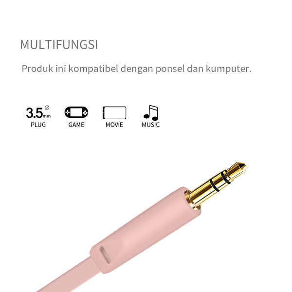 MINISO Headset Earphone Headphone Dilipat Portable Original Lucu