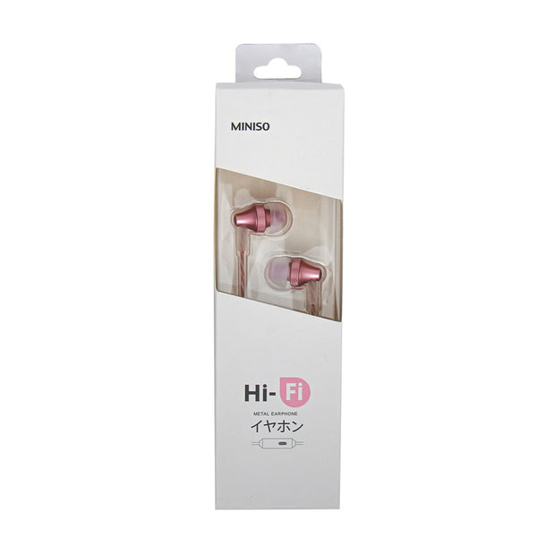 MINISO Earphone / Earbud In Ear / Headphone / Headset dengan Mic Answer Call Hp Lucu In Ear Kabel Gaming Android Suara Jernih Stereo Noise Cancelling Bass Metal Warna