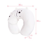 MINISO We Bare Bears Bantal Leher Tidur Bantal Sandar Kepala Bentuk V Travel Neck Pillow