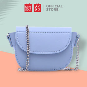 MINISO Tas Selempang Wanita Kecil /Sling Bag Mini / Tas Bahu Cewek/ Tas Lipstik Kulit PVC Wanita Remaja Anak Perempuan Pesta Rantai Logam Model Terbaru 2020 Import Kekinian Lucu Polos Simple