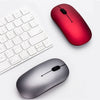 MINISO Mouse Wireless Mouse Bluetooth Laptop Slim Tipis Destop Komputer Dengan Receiver USB untuk PC Dpi Universal Premium - Perak