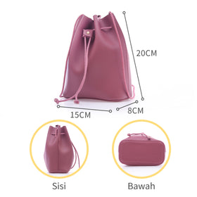MINISO Tas Selempang Wanita Ember Bucket Bag Simple Sling Bag Woman