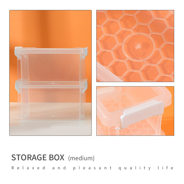 MINISO Kotak Penyimpanan 2 Two-layer Lapis Storage Box Serbaguna Multifungsi Transparan Plastik Premium