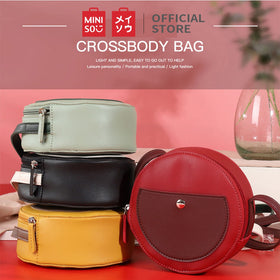 MINISO Tas Selempang Wanita Sling Bag  Vintage Crossbody Bag  Fashion Style Elegan Original Korea