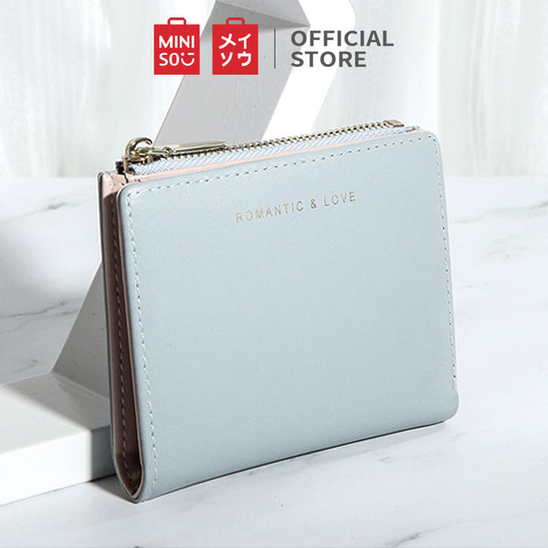MINISO Dompet Wanita Pendek Kecil Lipat Simple Polos Fashion Elegant