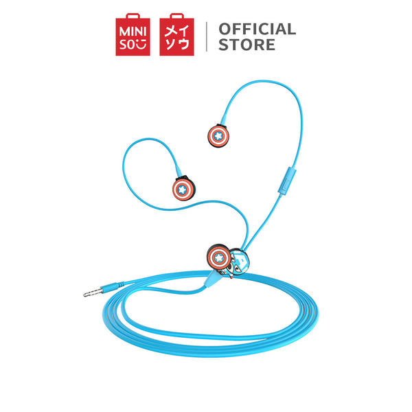 MINISO Marvel Earphone In Ear / Headset / Earbud / Headphone Hp Karakter Lucu Kabel Gaming Android Warna Stereo Noise Cancelling Bass With Mic Mikrofon Jawab Akhiri Panggilan Penyesuaian Kabel