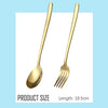 MINISO Set Sendok Garpu 2 Pcs Traveling Travel Peralatan Makan Tableware Portable Alat Stainless Steel Alat Makan Set Cutlery Stainless Anak Dewasa Fork Spoon Dapur Berkualitas High Quality Premium Simple Warna Emas Premium
