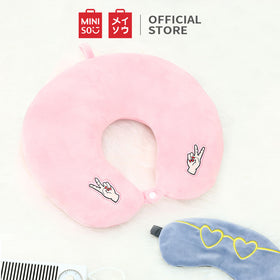 MINISO Bantal Leher Dengan Penutup Mata Eye Mask U Pillow 2 in 1