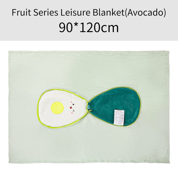 MINISO Blanket / Selimut Lipat Bulu Super Lembut Halus Motif Buah Seri Lucu 90 x 120 cm