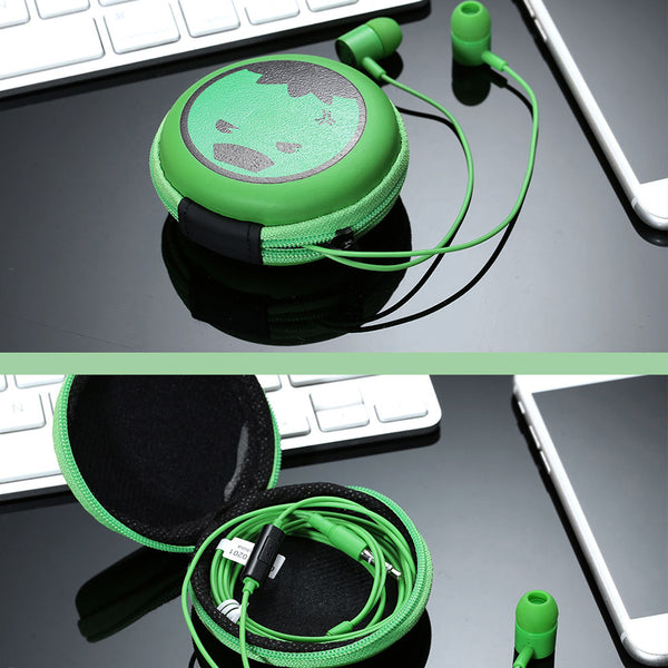 MINISO Marvel Earphone In Ear / Earbud / Headset / Headphone Hp Lucu Kabel Gaming Android Warna Stereo Noise Cancelling With Mic Mikrofon Jawab Akhiri Panggilan Bass Dengan Tempat Tas Earphone