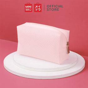MINISO Tas kosmetik persegi bahan jala buram Storage Bag Tas Set Tas Perlengkapan Mandi Tahan Lama