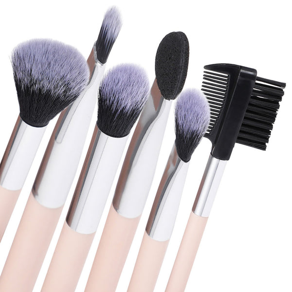MINISO Brush Make Up Kuas Kosmetik Set 7 Pcs Powder Blending Brush Spons Alat Kecantikan Bedak Beauty Blush Alis Bulu Mata Eyeshadow Blender Lembut Travel Kit Foundation Rias Wajah Lengkap Peralatan Dandan Profesional Bulu Halus Tool Cosmetic Wanita