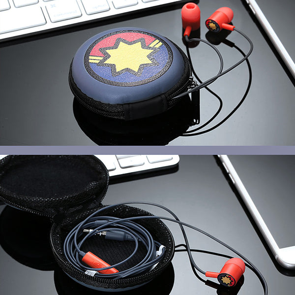 MINISO Marvel Earphone In Ear / Earbud / Headset / Headphone Hp Lucu Kabel Gaming Android Warna Stereo Noise Cancelling With Mic Mikrofon Jawab Akhiri Panggilan Bass Dengan Tempat Tas Earphone