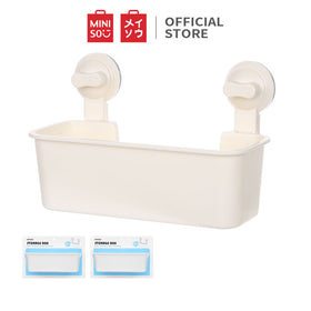 MINISO Rak Penyimpanan Tempel Gantung Dinding Keranjang Suction Storage Box Serbaguna Multifungsi Kamar Mandi Dapur