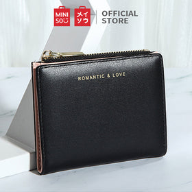 MINISO Dompet Wanita Pendek Kecil Lipat Simple Polos Fashion Elegant