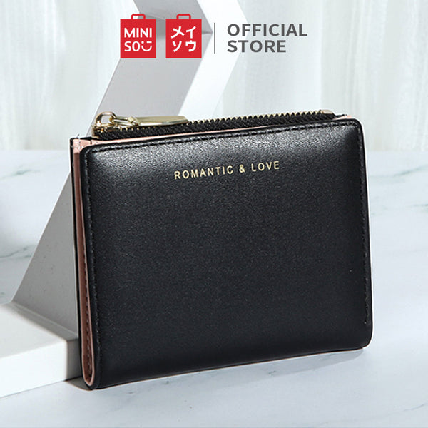 MINISO Dompet Wanita Pendek Kecil Lipat Simple Polos Fashion Elegant