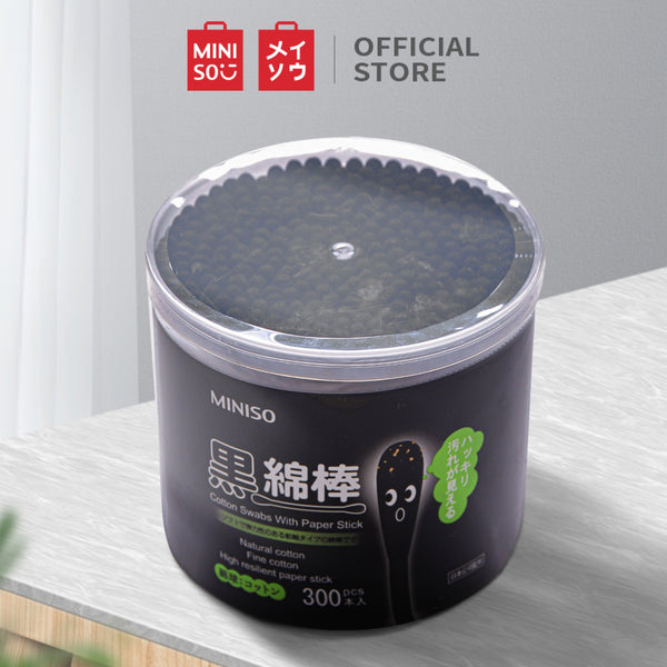 Miniso Cotton Swabs 300 Counts (Black)