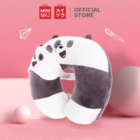 MINISO We Bare Bears Bantal Leher Tidur Bantal Sandar Kepala Bentuk V Travel Neck Pillow