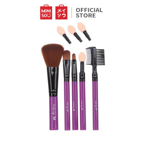 Miniso Official Kuas Foundation Luxury Makeup Brush 5-Piece Set Beauty Brush Hot Sell Brush Bahan Kulit
