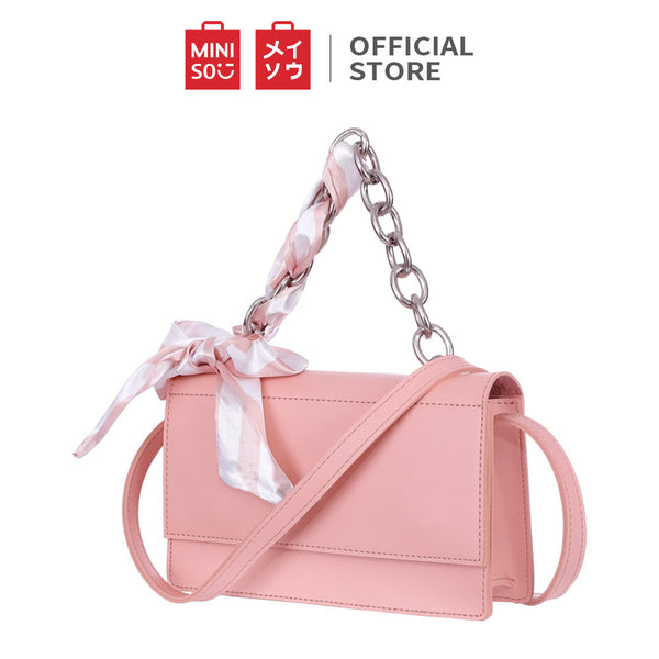 MINISO Tas Selempang Wanita Handbag Rantai Sling Bag Syal Sutra