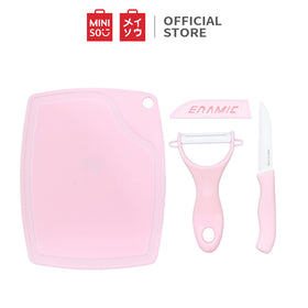 MINISO Set Pisau Buah, Pisau, Pengupas, Talenan 3pcs