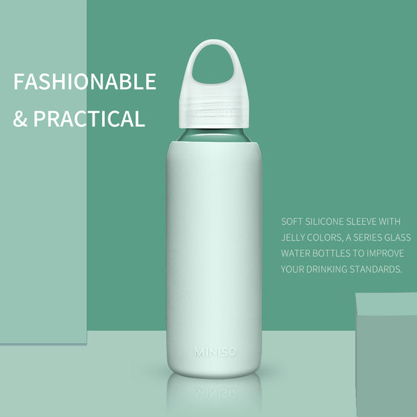Miniso Botol Minum Kaca 300ml Glass Water Bottl, Gelas Air Botol Minum