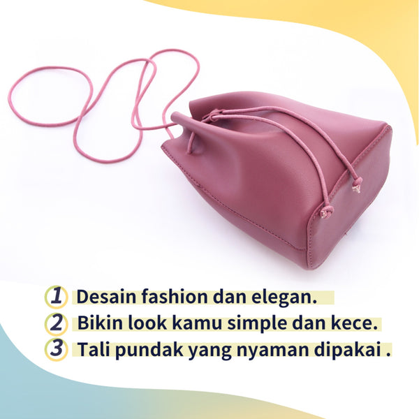 MINISO Tas Selempang Wanita Ember Bucket Bag Simple Sling Bag Woman
