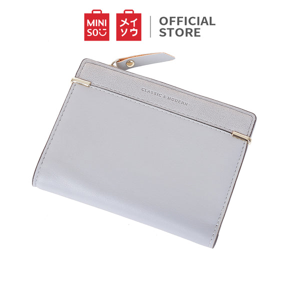 MINISO Dompet Wanita Kecil Lipat Pendek Tas Tempat Kartu Dan Uang Kecil Mini Wallet Organizer Anak Perempuan Cewek Zipper Resleting Kulit PU Sintetis Terbaru Import Lucu Polos Simple Kasual Minimalis Dasar