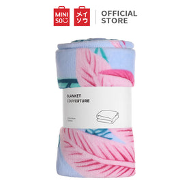 MINISO Selimut Blanket Bulu Lembut Halus 100x140cm Motif Hutan Hujan Tropis