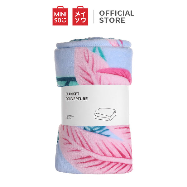 MINISO Selimut Blanket Bulu Lembut Halus 100x140cm Motif Hutan Hujan Tropis