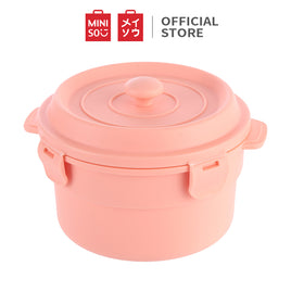 MINISO Kotak Makan Siang Penyimpanan Makanan Minum Lunch Box 650ml 2 Layar Alat Dapur Rumah Tangga Wadah Bento Rantang Susun Tingkat Set Sekolah Anak Dewasa Perempuan Cowok  Container Nasi Mie Sup Soup Kantor Kerja Anti Panas Bocor Sekat Besar Premium